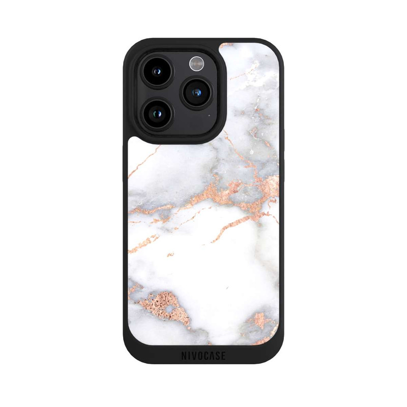 iPhone 15 Pro NIVOpure White and Golden Marble Look
