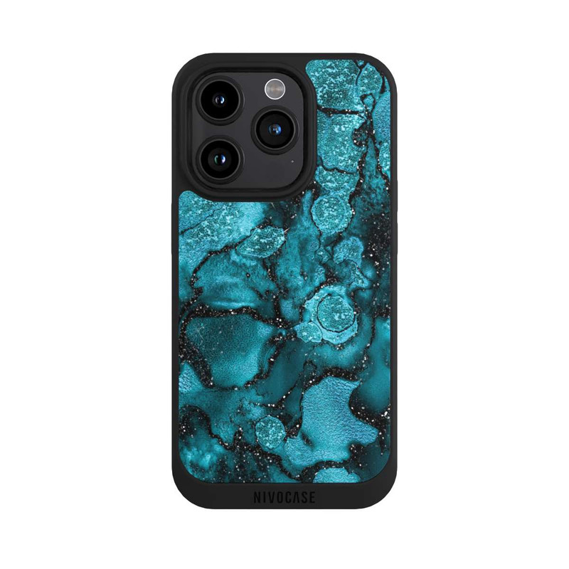 iPhone 15 Pro NIVOpure  Blauer Glitzerlook