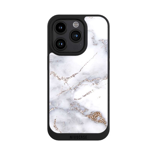 Apple iPhone 15 Pro NIVOpure Silberglitzer Marmorlook