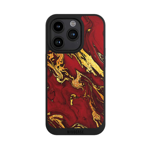 Apple iPhone 15 Pro NIVOpure Red Gold Marble Look