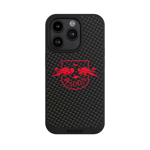 Apple iPhone 15 Pro NIVOpure Rotes RB Leipzig Logo auf Carbonoptik
