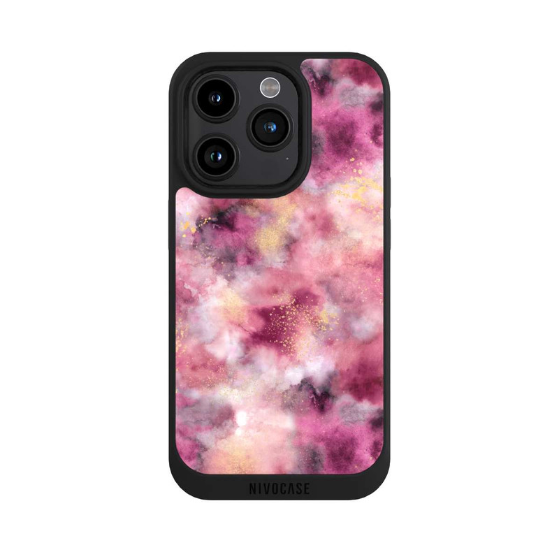 iPhone 15 Pro NIVOpure Rose aquarelle marbré fumé