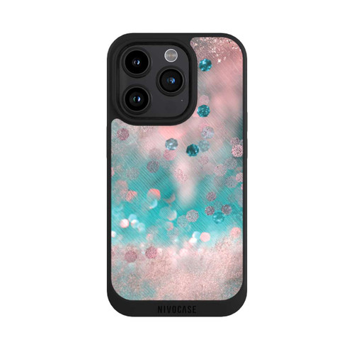 Apple iPhone 15 Pro NIVOpure Look pailleté glamour turquoise
