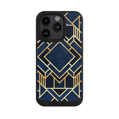 Apple iPhone 15 Pro NIVOpure Impression Art Déco Bleu Or