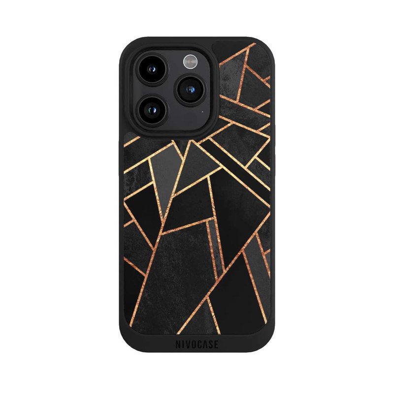 iPhone 15 Pro NIVOpure Schwarze Nacht Gold Druck
