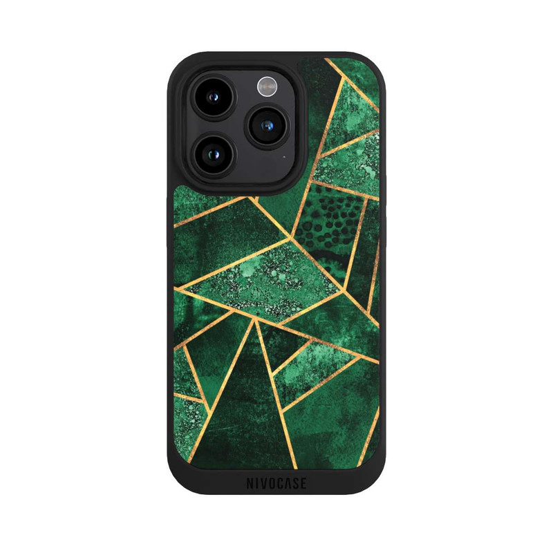 iPhone 15 Pro NIVOpure Tief Smaragdgrün Golddruck