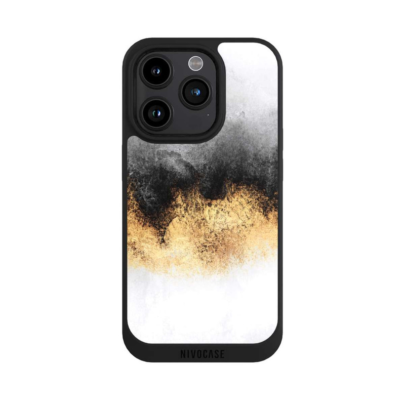 iPhone 15 Pro NIVOpure Grauer Himmelstaub Golddruck