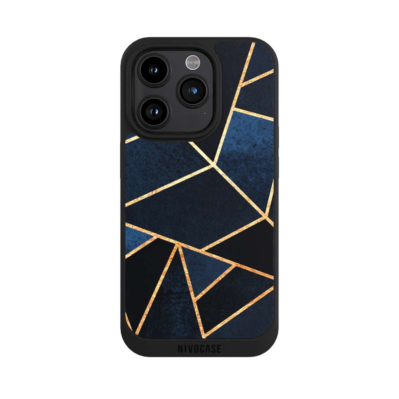 iPhone 15 Pro NIVOpure Navy Stone Gold Print