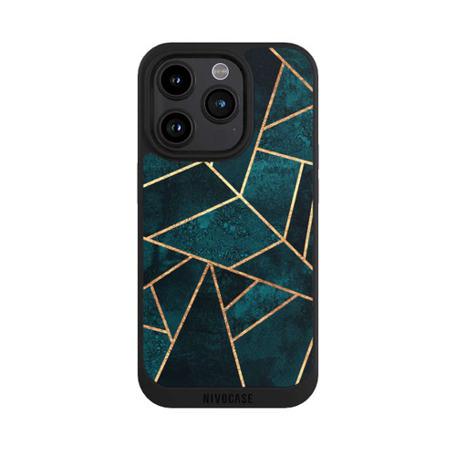 Apple iPhone 15 Pro NIVOpure Imprimé or pierre sarcelle profond