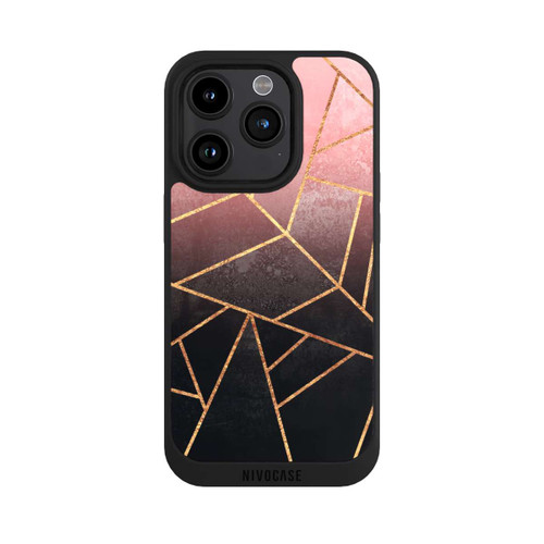 Apple iPhone 15 Pro NIVOpure Imprimé Pierre Or Rose Et Noir