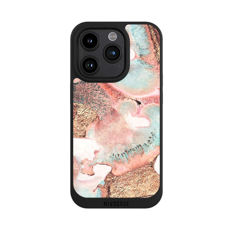 iPhone 15 Pro NIVOpure Hübscher Tintendruck gold