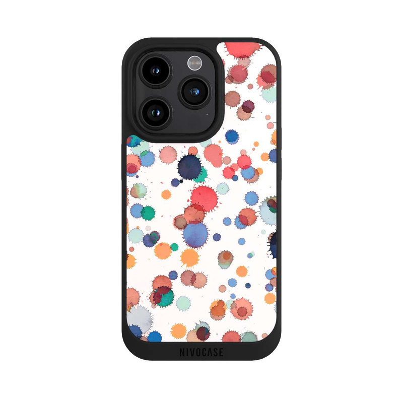 iPhone 15 Pro NIVOpure Tropfen Aquarell Textur Blau Gelb