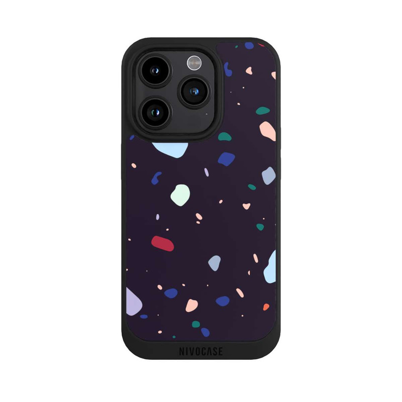 iPhone 15 Pro NIVOpure Moderner dunkel abgerundeter Terrazzo