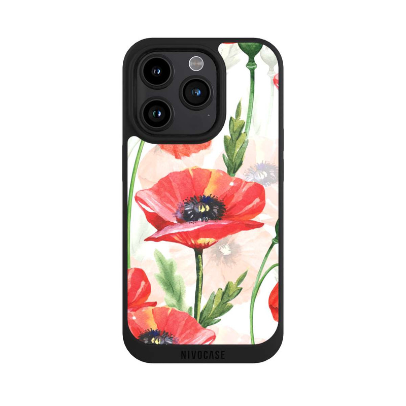 iPhone 15 Pro NIVOpure Wasserfarbe Mohnblumen