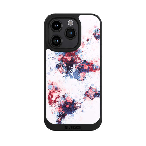 Apple iPhone 15 Pro NIVOpure Carte du monde : éclaboussures de peinture bleu rouge