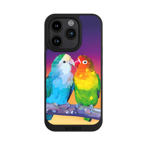 Apple iPhone 15 Pro NIVOpure Oiseaux d'amour colorés