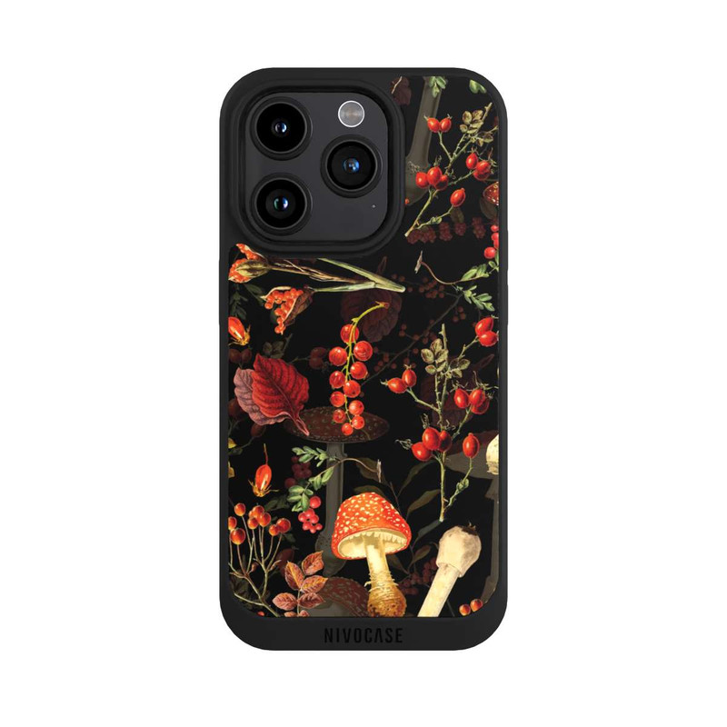 iPhone 15 Pro NIVOpure Pilzmuster Schwarz