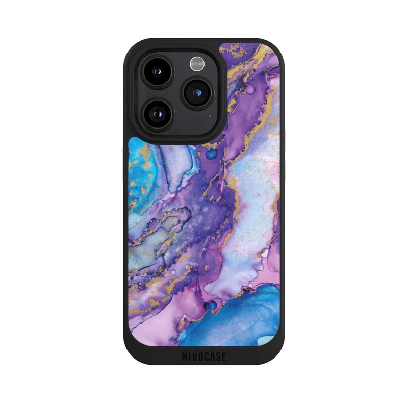 iPhone 15 Pro NIVOpure Purple und Blue Swirl Ink
