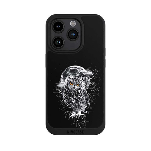 Apple iPhone 15 Pro NIVOpure Chouette en noir et blanc