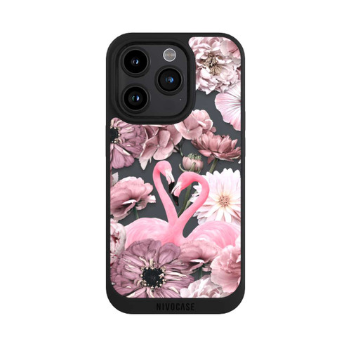 Apple iPhone 15 Pro NIVOpure Flamants roses en motif de fleurs