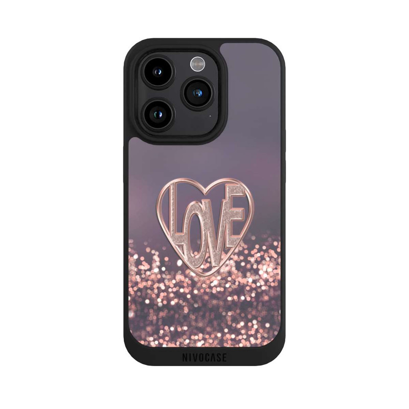 iPhone 15 Pro NIVOpure LOVE Glitzerrosa