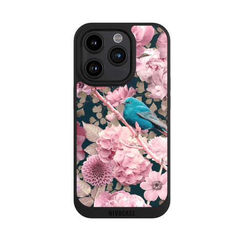 Apple iPhone 15 Pro NIVOpure Spatzen im rosa Blumenmuster