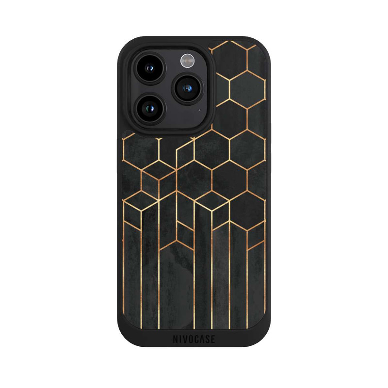 iPhone 15 Pro NIVOpure Schwarze Sechsecke