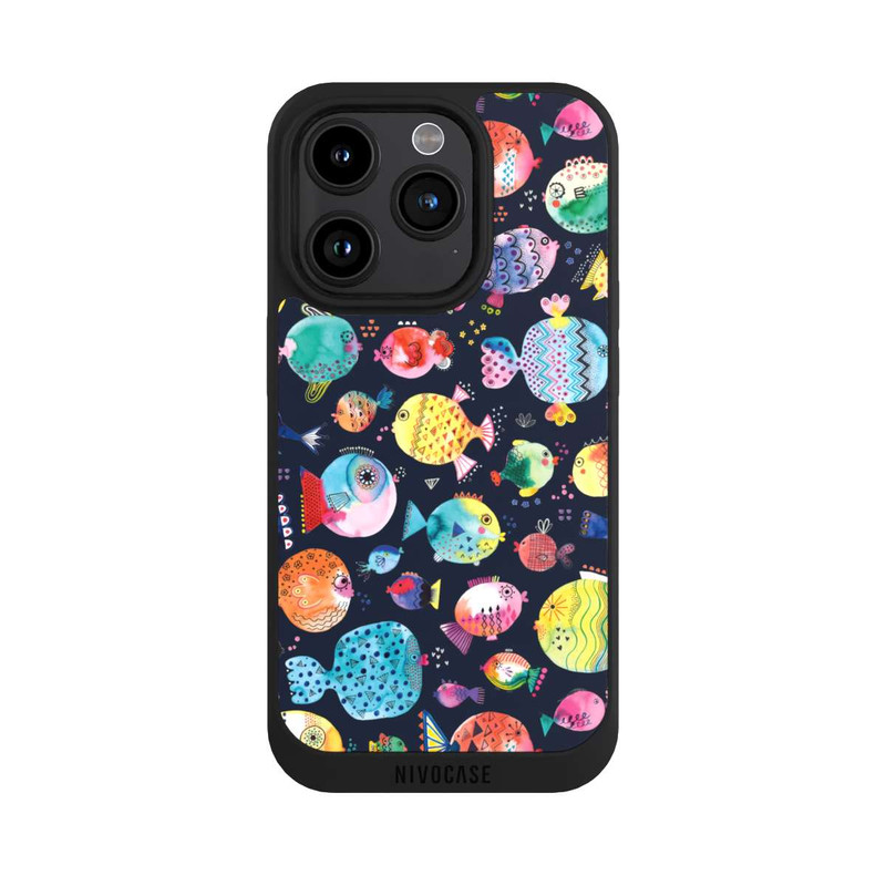 iPhone 15 Pro NIVOpure Strandkugelfische Kinder Marineblau