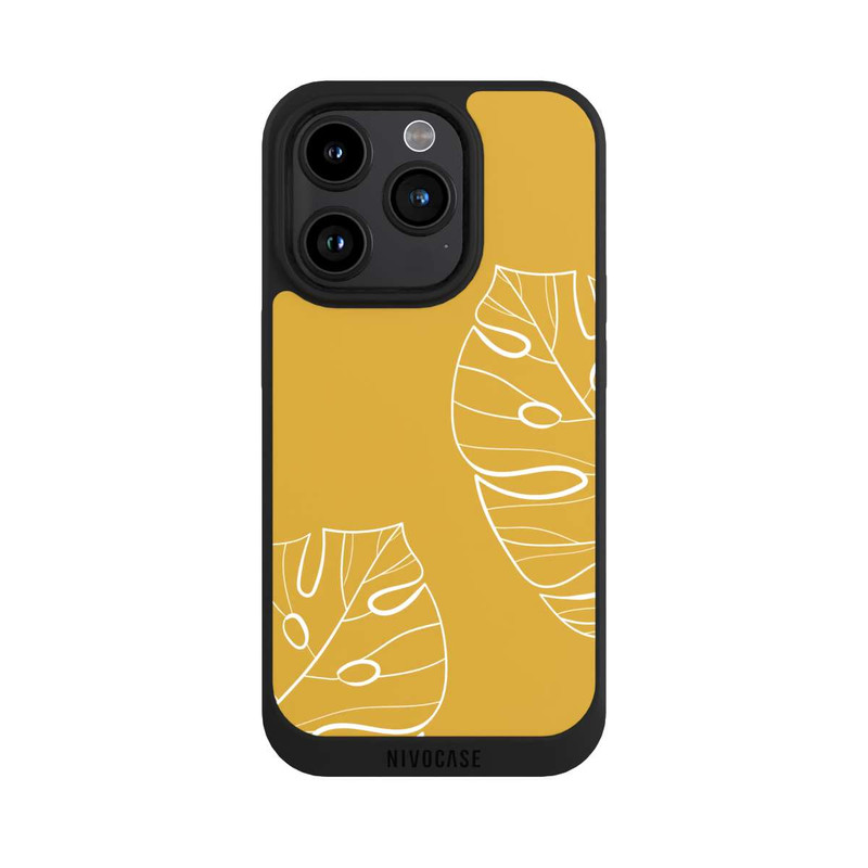 iPhone 15 Pro NIVOpure Leaves Mustard Background