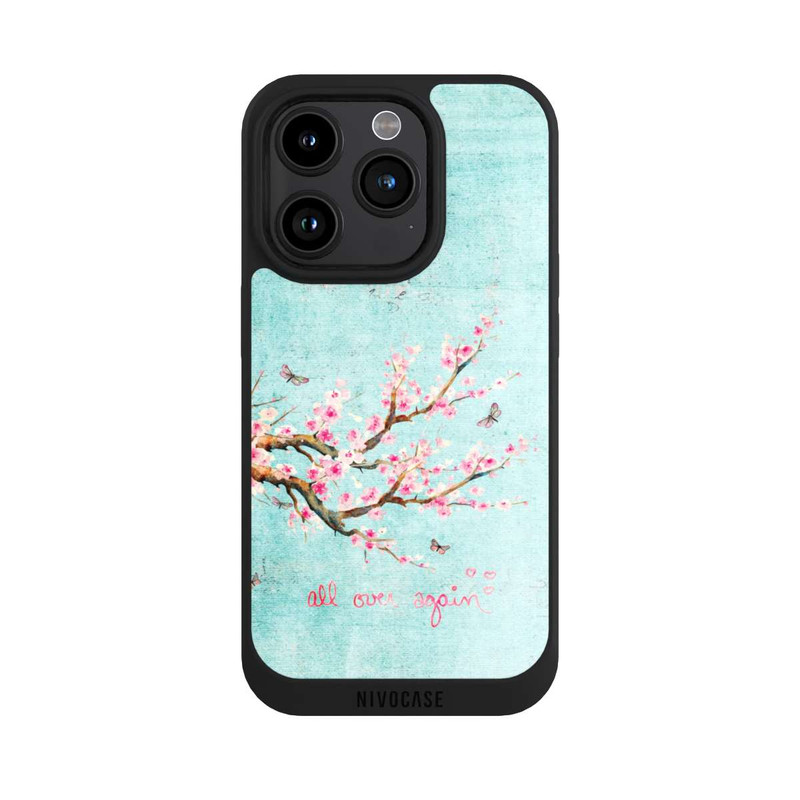iPhone 15 Pro NIVOpure Kirschblütenbaummuster Blau