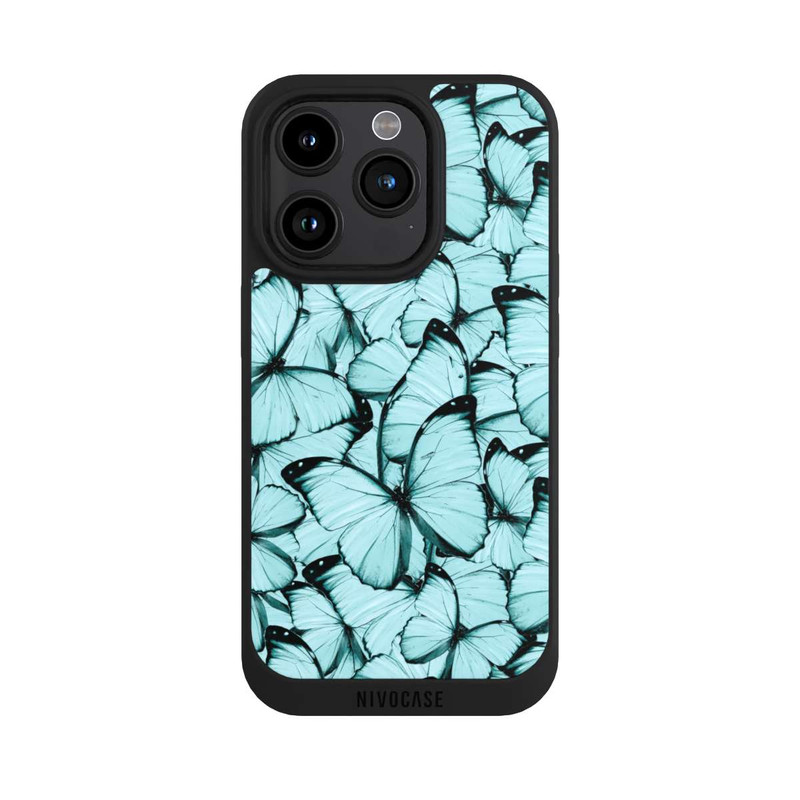 iPhone 15 Pro NIVOpure Teal Schmetterlinge