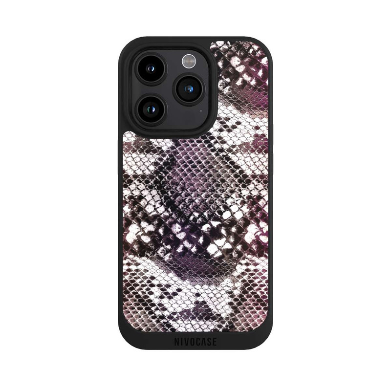 iPhone 15 Pro NIVOpure Burgundy Snake Skin Pattern