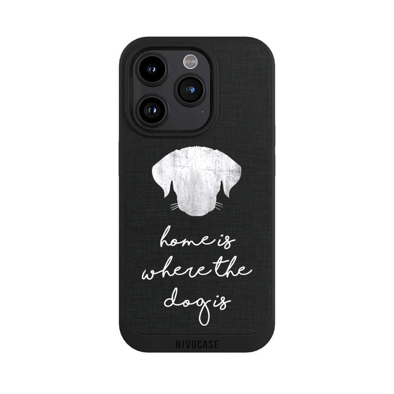 iPhone 15 Pro NIVOpure Home Is Where The Dog Is - White on Black