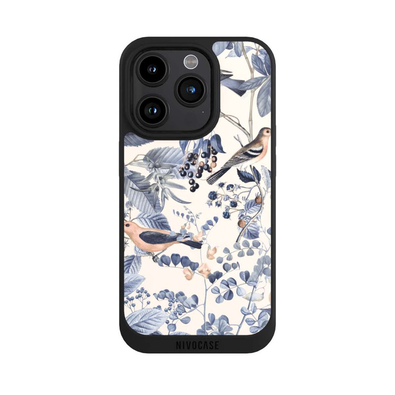 iPhone 15 Pro NIVOpure Vögel und Beeren in Beige