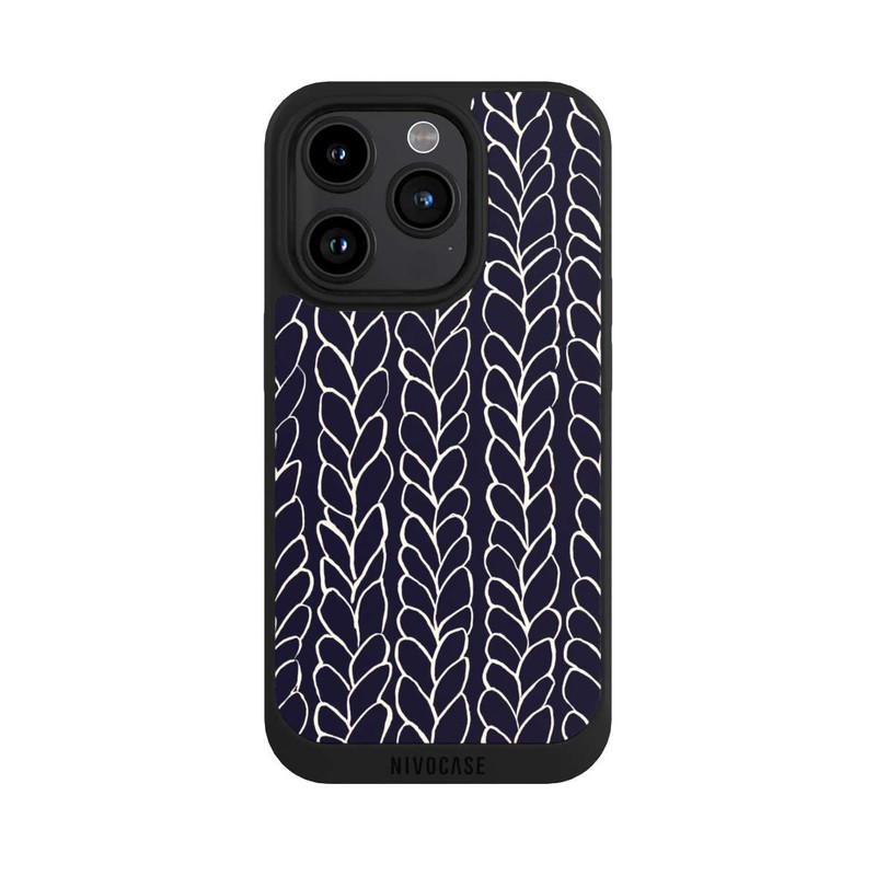iPhone 15 Pro NIVOpure gezeichnete Wollzöpfe Marine