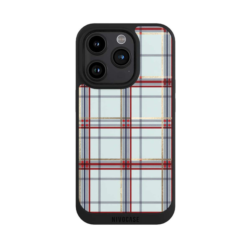 iPhone 15 Pro NIVOpure Tartan Blau