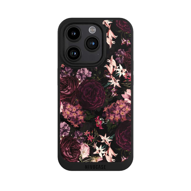 iPhone 15 Pro NIVOpure Fond Fleur Violet Foncé