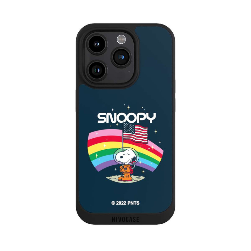 iPhone 15 Pro NIVOpure Snoopy Weltraumreisender Regenbogen