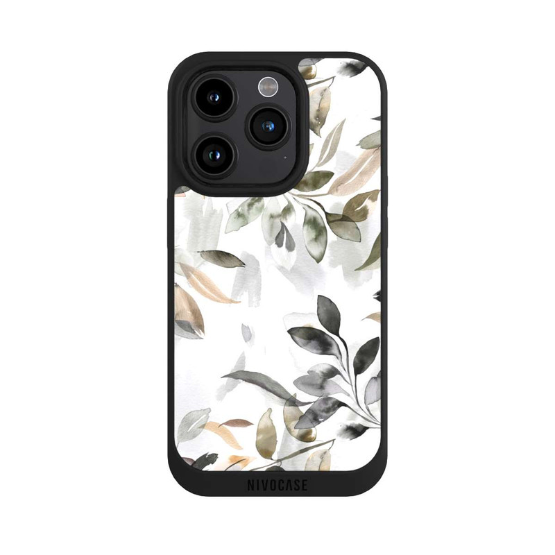 iPhone 15 Pro NIVOpure Feuilles neutres à l’aquarelle