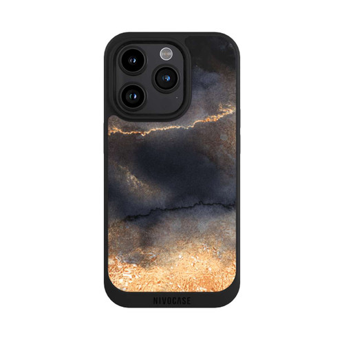 Apple iPhone 15 Pro NIVOpure Schwarzer Marmor Goldstaub Look