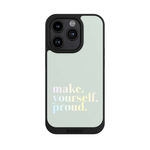 Apple iPhone 15 Pro NIVOpure Make Yourself Proud Quote-Mint and Gradient