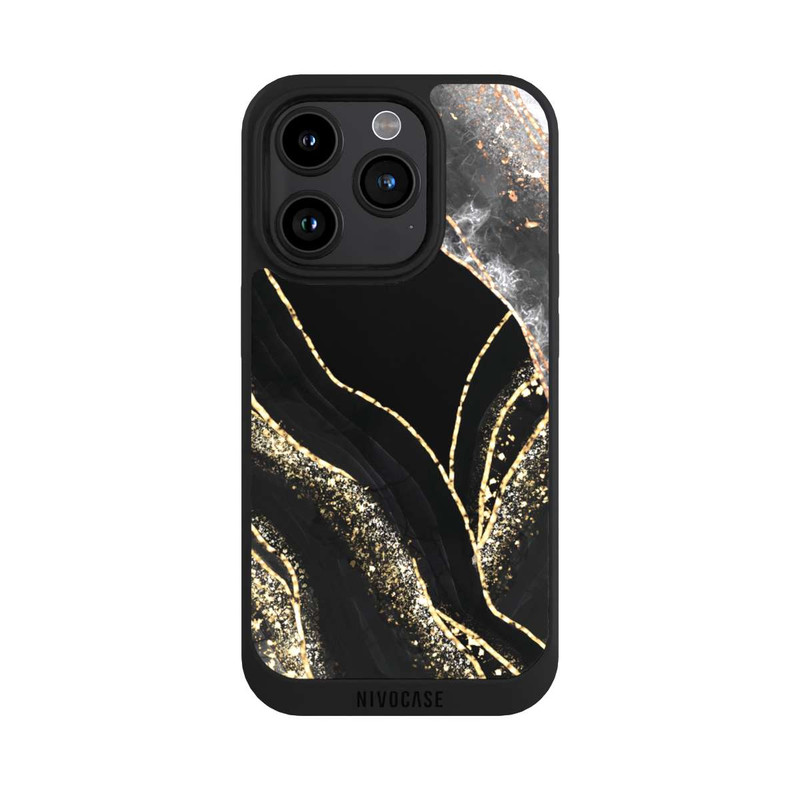 iPhone 15 Pro NIVOpure Marbre Sombre Or