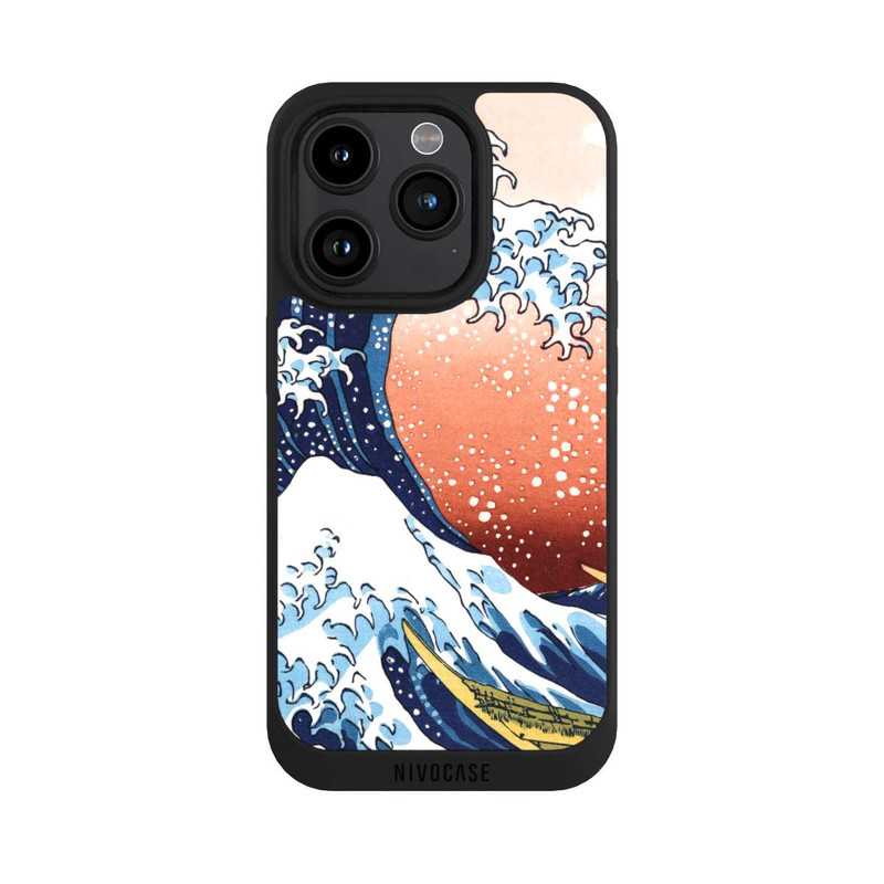 iPhone 15 Pro NIVOpure La Grande Vague de Kanagawa Rouge