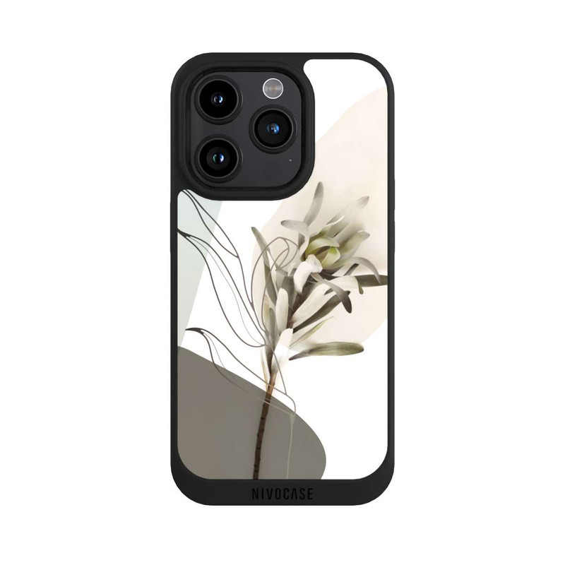 iPhone 15 Pro NIVOpure Boho Line Art Olive Green