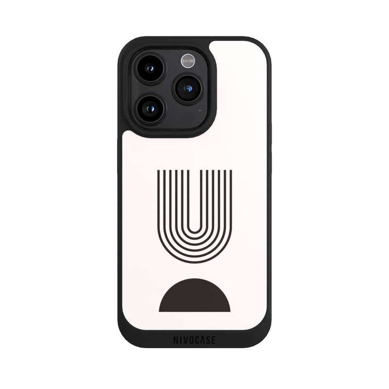 iPhone 15 Pro NIVOpure Moderne Kunst Schwarze Linien