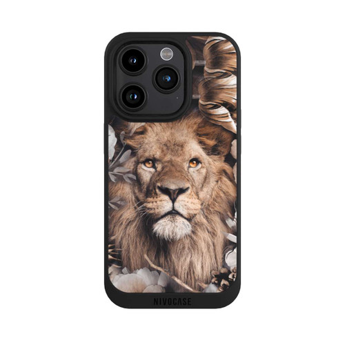 Apple iPhone 15 Pro NIVOpure Löwe Blumenrahmen Beige