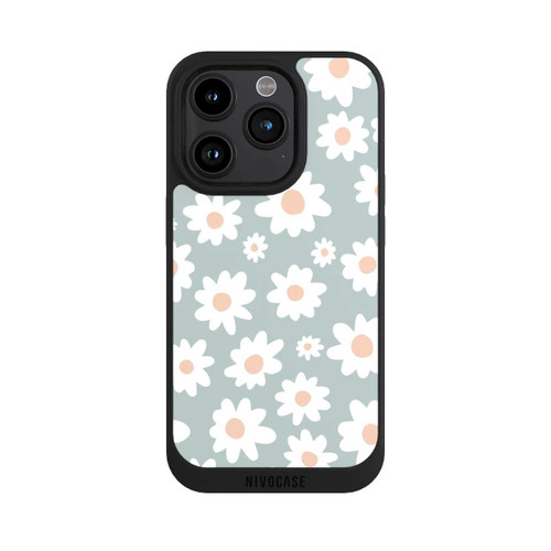 Apple iPhone 15 Pro NIVOpure Daisy Flower Seamless Pattern Green