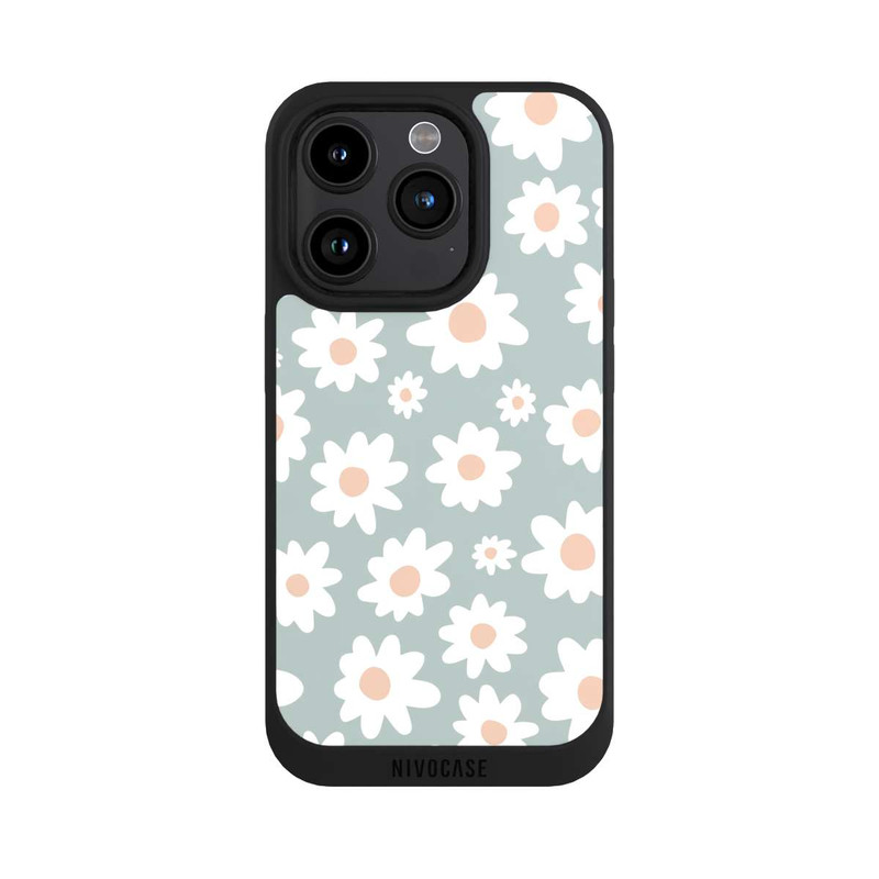 iPhone 15 Pro NIVOpure Daisy Flower Seamless Pattern Green