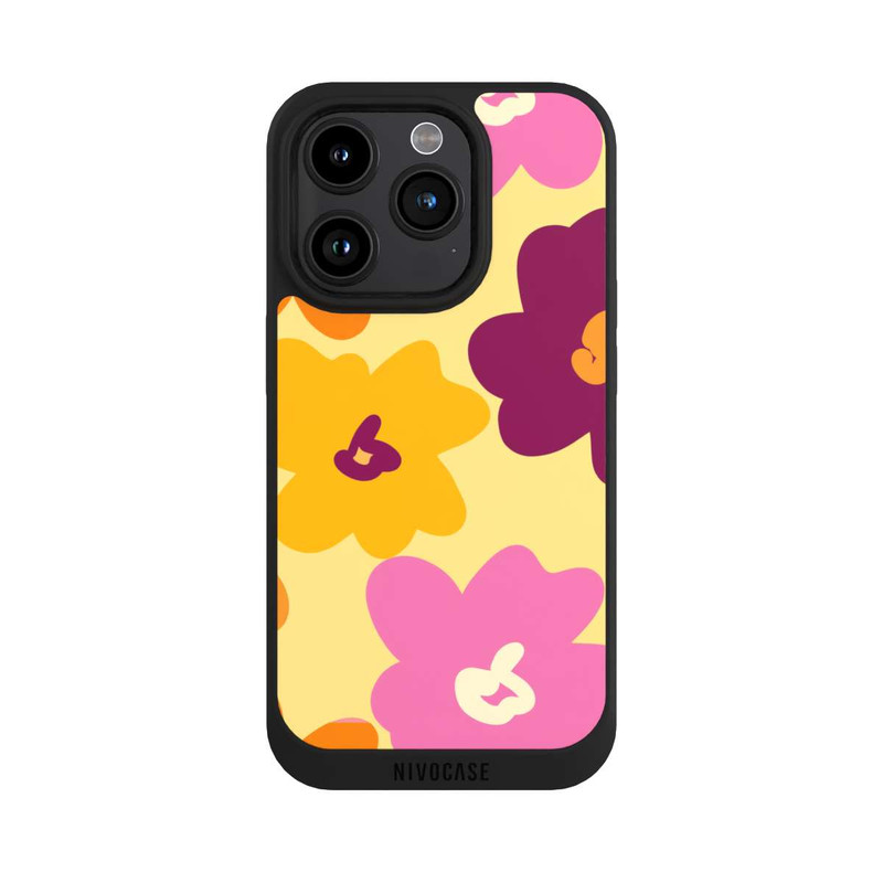 iPhone 15 Pro NIVOpure Retro Blumenmuster bunt