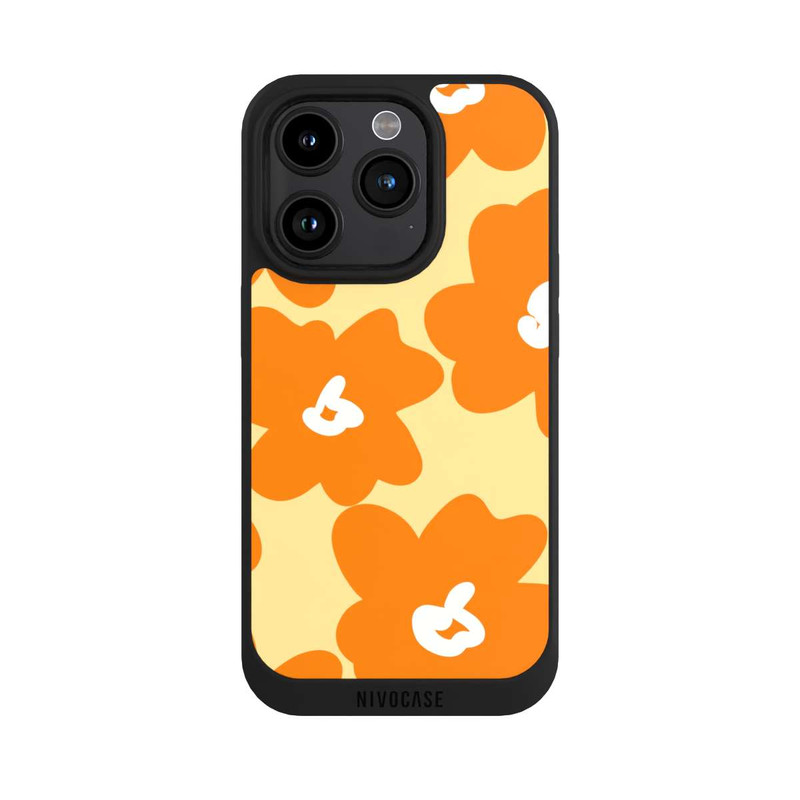 iPhone 15 Pro NIVOpure Fleurs Rétro Jaune & Orange